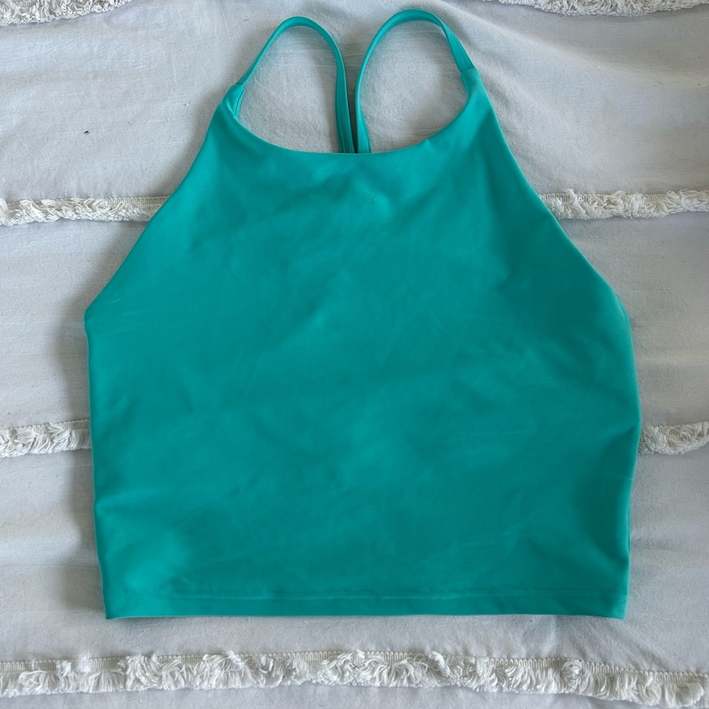 Aqua blue long line sports bra - Powersoft fabric from old navy activewear - new